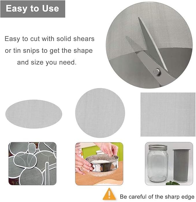 Stainless Steel Woven Wire Mesh, Stainless Steel Wire Mesh 100 Mesh Filter Screen Rodent Proof Insect Mesh High Density Tear Resistant for Airbricks Garden Protection