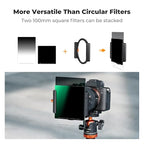 K&F CONCEPT 100mm Square ND1000 (10 Stop) Filter +150mm Soft GND8 Filter (3 Stops) + Metal Holder + 8 x Adapter Rings Square Kit for Camera Lens