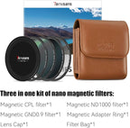 7artisans Nano Magnetic Filter UV Filter ND Light Reduction Filter/CPL Polarization Filter/GND Gradient Filter/Black Mist 1/4 Portrait Photography Filter Suitable for Lens(72mm 3-in-1 Set)