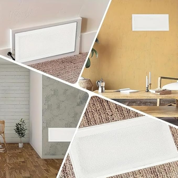 6-Pack White Magnetic Vent Covers 4.7x10.2 Inch - Universal Fit for Floor, Wall & Ceiling Registers (5"-6" Width x 10"-12"Length) | High Airflow Mesh Design | Tool-Free Easy Installation