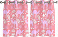 2 Panel Kitchen Cafe Curtains, Desert Camel Sunlight Filtering Nature Air Through, Home Decor Window Covering Tier Curtains for Bedroom Living Room Vintage Sand Camel Leaves Flower Pattern Pink