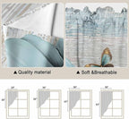 Spring Floral Swag Valances for Windows, Vintage Tulips Flower Butterfly Retro Wood Blue Rod Pocket Kitchen Curtains Valance, Kitchen Window Curtains Swag for Cafe Living Room, 2 Panels, 36x63 inch