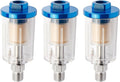 3 Pcs Compressed Air Filter Water Oil Separator, 1/4 Inch NPT Inlet and Outlet Water Separator Air Compressor Moisture Filter for Air Line Compressor Fitting