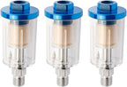 3 Pcs Compressed Air Filter Water Oil Separator, 1/4 Inch NPT Inlet and Outlet Water Separator Air Compressor Moisture Filter for Air Line Compressor Fitting