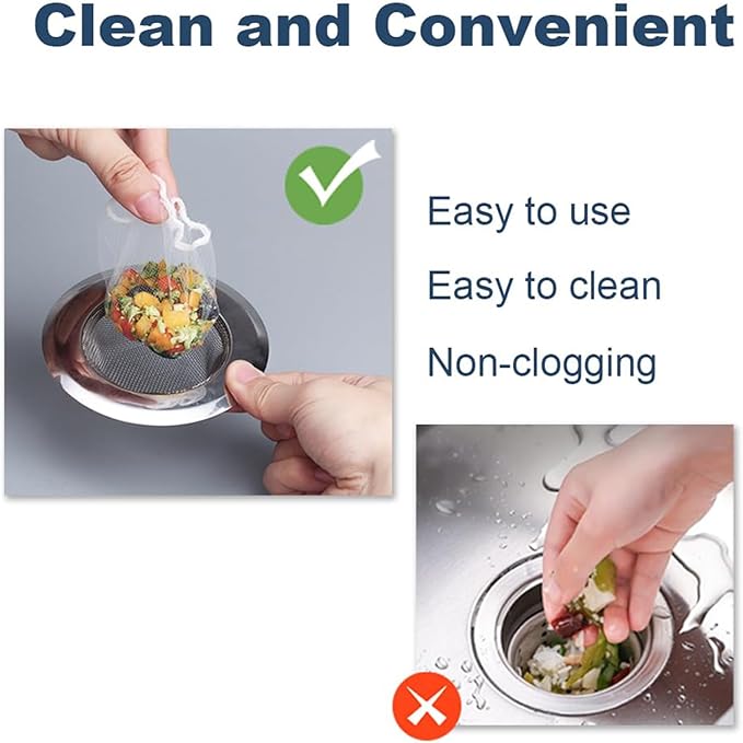 Disposable Sink Strainer Mesh Bags - Kitchen Accessories Sink Drain for Collecting Kitchen Food Waste Leftover Garbage (800)