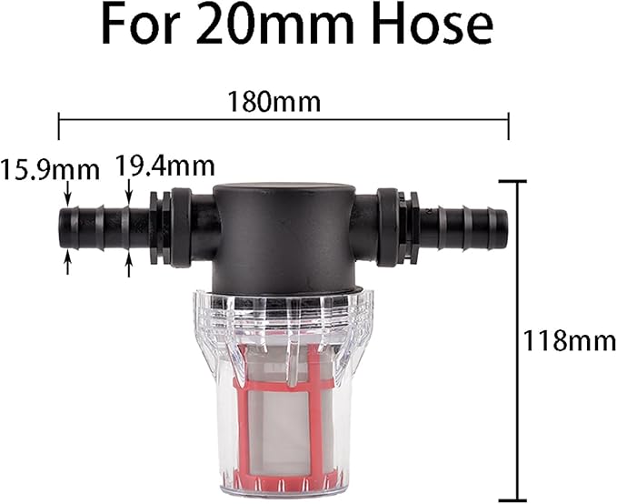Garden Home 40-200 Mesh Large Flow Visible Filter Connector to Barb 16mm 20mm 25mm Hose Pre-Filter Garden Irrigation Agriculture Tool 1 Pcs Filter (Color : A, Size : 80Mesh)