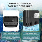 Turtle Tank Filter Internal Power Aquarium Filter Low Water Level Biofiltration 290GPH Large Fish Tank Filter for 30 to 55 Gallon Aquarium Turtle Shrimp Frog