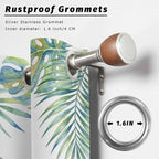 Leaves Outdoor Curtains for Patio Green Leaf Tropical Plants Farmhouse Pastoral Waterproof Outside Curtains with Grommet Top Weatherproof Curtain for Cabana Pergola Gazebo, 1 Panel, 54" W x 95" L