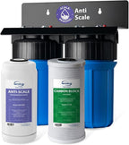 iSpring WGB21B-DS 2-Stage Whole House Water Filtration System, with 10" x 4.5" Sediment CTO(Chlorine, Taste, and Odor) Filter, Anti-Scale polyfilter, 1" Inlet/Outlet