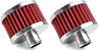 MUGE RACING 23mm Car Air Filter Universal Cold Air Intake Filter High Flow Vent Valve Cover Breather Filter (Red- 2 Pcs)