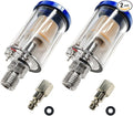 2 PCS Water Oil Separator Filter, 1/4" NPT Inlet and Outlet Airbrush Filter Air Compressor Fittings, Mini in-Line Air Filters Water Oil Separator for Pneumatic Tool