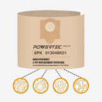 POWERTEC Shop Vacuum Bags 6PK Replacement Filter Bags for Fein Turbo III Wet/Dry Vac Dust Collection Shop Vacuum Accessories