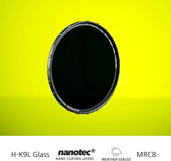 Breakthrough Photography 67mm X2 6-Stop Fixed ND Filter for Camera Lenses, Neutral Density Professional Photography Filter, MRC8, H-K9L Glass, Nanotec, Ultra-Slim, Weather-Sealed