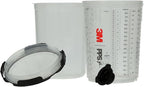 3M PPS 2.0 Spray Gun Cup, Lids and Liners Kit, 26024, Large, 28 Ounces, 200-Micron Filter, Use for Cars, Furniture, House and More, 1 Paint Cup, 50 Disposable Lids and Liners, 32 Sealing Plugs