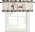Spring Flowers Curtain Valances for Windows, Kitchen Valance Window Treatment, Vintage Watercolor Black Plaid on Linen Light Filtering Block Curtains for Bathroom/Bedroom/Living Room 42'' x 18''