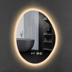 Inner Sand Smart Illuminated LED Bathroom Mirror, Wall Mounted Multifunction Bathroom Vanity Mirror with Dimmable Brightness | Sensor Touch | Demister Pad | Time Temperature(Time+Defog+Dimmable,60x80c