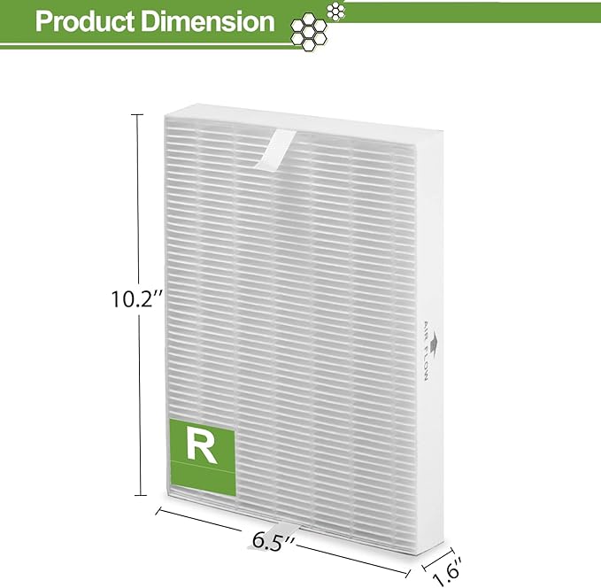 Smilyan 6 Pack Hpa300 HEPA Replacement Filter R for Honeywell HPA300 HPA200 HPA100 HPA090 Series Air Purifier, Compared to HRF-R3 HRF-R2 HRF-R1