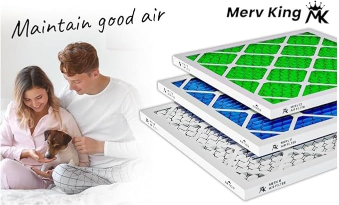 MervKing 18x18x1 Air Filter Actual Size: 17.7" x 17.7" x 0.75" MERV 8 MPR 600-700 | MADE IN USA | 4-Pack | Pleated HVAC AC Furnace Replacement