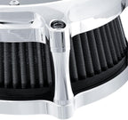 Air Filter Intake Filter System Kit Cnc Cut Air Cleaner Chrome Filter Kit for Motorcycle Dyna 2000 - 2017 Softail 2000 - 2015 Touring 2000 - 2007 Fitment - B(Chromed)