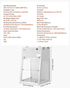 VEVOR Laminar Flow Hood, 20.08 x 20.47 x 23.62 inch Working Area Portable Clean Room, Meets ISO Class 5 Clean Room Standards, Adjustable, with HEPA-14 Filter and G1 Pre-Filter, for Laboratory Use