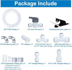 Refrigerator Water Line Kit Connection and 1/4 Compression Ice Maker Installation Kit,1/4" OD Tubing with Quick Connect for Fridge IceMaker Reverse Osmosis RO Systems Water Filters Faucet 25ft