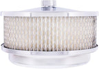 United Pacific S1106 Chrome 6 ⅜ inch Air Cleaner Assembly, Low Profile, Die-Cast Chrome Plated Wing Nut, Filter Included – One Air Cleaner Assembly