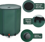 Goplus 60 Gallon Collapsible Rain Barrel, Portable Rain Barrels to Collect Rainwater from Gutter, Rainwater Collection System, Water Storage Tank Catcher Container with Filter Spigot