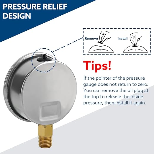 SENCTRL 0-100 Psi Glycerin Liquid Filled Low Pressure Gauge, 2.5" Dial Size, 1/4" NPT Lower Mount, Stainless Steel Case, for Water Pump, Pneumatic Air, Well, RV Hose, Tank, Gas Pressure Test