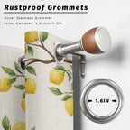 Summer Outdoor Curtains for Patio Lemon Gnome Leaf Linen Texture Waterproof Outside Curtains with Grommet Top Weatherproof Curtain for Cabana Pergola Gazebo, 2 Pack, 54" W x 108" L