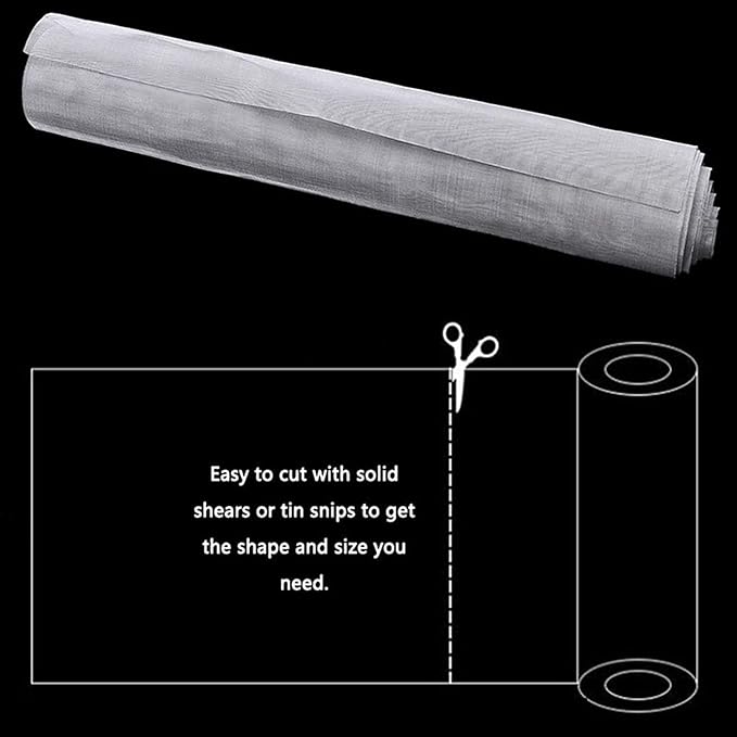 Generic 304 Stainless Steel Screen - 20 Mesh - 1.1Mm Hole Drain Cover Mesh - Durable Metal Filter Roof Vent/Kitchen/Garden Cover Net,Silver,1.2x7m(45x275inch)