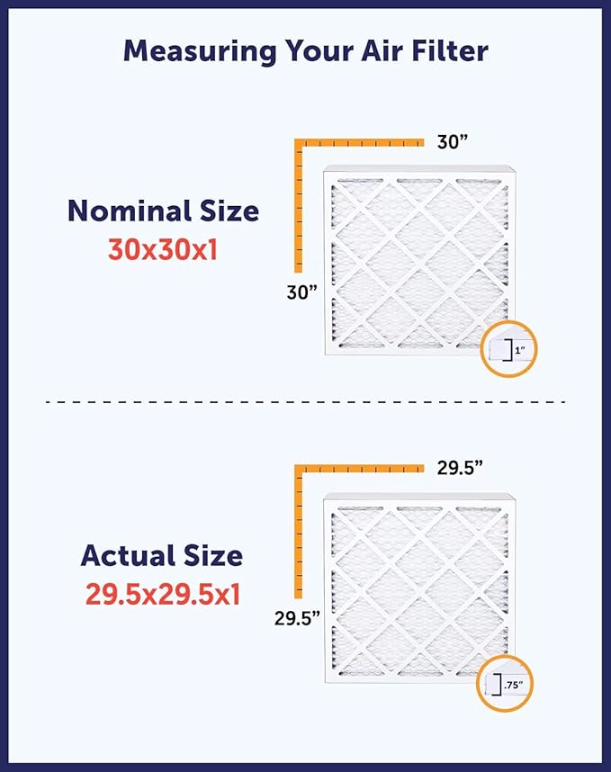 Filter King 32.5x50.5x1 Air Filter | 4-PACK | MERV 8 HVAC Pleated A/C Furnace Filters | MADE IN USA | Actual Size: 32.5 x 50.5 x .75"