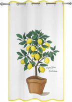 Lemons Outdoor Curtains for Patio Summer Fruit Lemon Tree Waterproof Outside Curtains with Grommet Top Weatherproof Curtain for Cabana Pergola Gazebo, 1 Panel, 54" W x 84" L