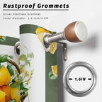 Lemon Outdoor Curtains for Patio Lemons Baskets Summer Tropical Plant Waterproof Outside Curtains with Grommet Top Weatherproof Curtain for Cabana Pergola Gazebo, 1 Panel, 54" W x 84" L
