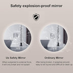 Led Mirror for Bathroom,Bathroom Mirrors for Vanity,Shatter-Proof,with Dimming & 3 Color Modes,Heated Demister Pad,Anti-Fog,Hanging Vanity Mirror,Easy to Install, Easy to Clean (Size : 50x50cm)