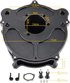 Motorcycle Air Filter Skull Style Air Cleaner with Filter Sock Dustproof Protective Cover Kit for Harley Touring 2000-07 Softail 2000-15 Dyna 2000-17, Excludes 2017 FXDLS (Black)