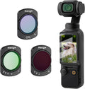 Haoge Filter Set for DJI Osmo Pocket 3 Creator Combo,with CPL, Variable ND 2-32,Variable ND 64-512 Filters and Screen Protector,Kit for Landscape Photography