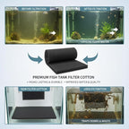 Aquarium Carbon Pad -Premium Cut to Fit Carbon Infused Filter Pad Media for Crystal Clear Fish Tank and Ponds (10.5x72in)
