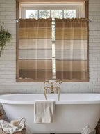 Vintage Brown Gradient Wood Grain Window Valance Curtains, Farmhouse Wood Barn Light Filtering Kitchen Valance with 3-inch Rod Pocket for Living Room Bathroom Bedroom,2 Panel,52x45In