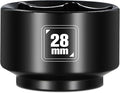 BLACKROBOT 28mm Low Profile Oil Filter Socket, 3/8" Drive 6-Point Oil Filter Cap Remover and Installer Tool, Chrome Vanadium Steel