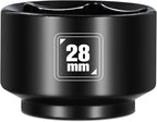 BLACKROBOT 28mm Low Profile Oil Filter Socket, 3/8" Drive 6-Point Oil Filter Cap Remover and Installer Tool, Chrome Vanadium Steel