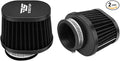 2PCS Motorcycle Air Filter Universal 38MM Replacement Engine Filter High Performance Air Filters Fit Motocross Carburetor Cleaner for Pit Bike Scooter Moped ATV (Black)