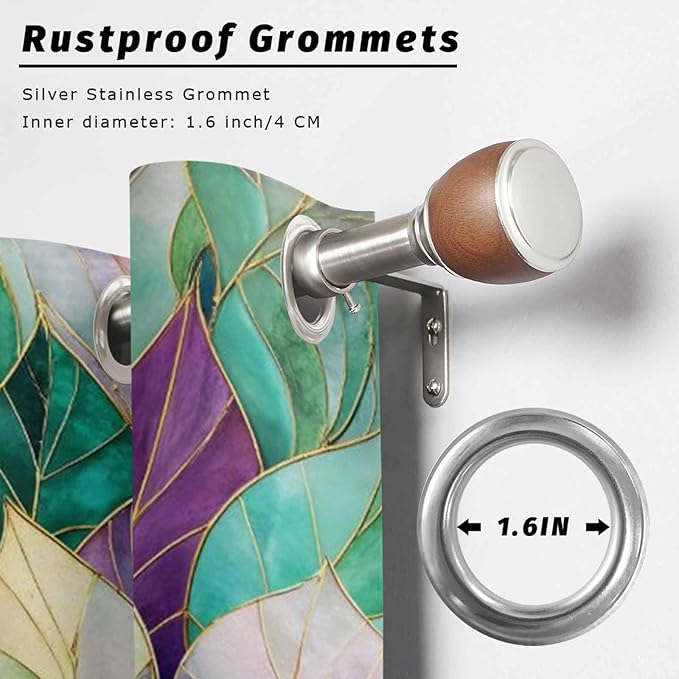 Leaves Outdoor Curtains for Patio Gorgeous Leaf Abstract Spring Waterproof Outside Curtains with Grommet Top Weatherproof Curtain for Cabana Pergola Gazebo, 1 Panel, 54" W x 84" L