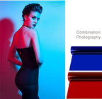 Meking 8 Pieces 16x20 inches Lighting Gels Photo Lights Gel Filters Transparent Color Correction Light Sheets for Photography Red Head Strobe Flashlight (Red&Green&Blue&Yellow)