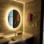 LTSRLL Frameless Illuminated LED Bathroom Wall Mirror with Touch, Demister Pad and Dimmable Lights & 3 Colors for Makeup Shaving and Bath Vanity IP44(Translucent,60cm/23.6in)
