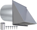 10 Inch Hooded Wall Vent with Screen and Damper,Outdoor Wall Exhaust Vent Cover Cap for Kitchen Range Hood HVAC Duct Dryer Ventilation&Outside Exterior Mount,Galvanized Steel,Gray