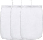 ALEGI Aquarium Filter Media Bag Extra Fine,Reusable 180 Micron Drawstring Mesh Filter Bags for Activated Carbon (12"*8" (3 Pack))