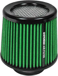 KYOSTAR Universal 3" (76mm) High-Flow Air Filter, Reusable Cone Cold Air Intake, High Performance, Washable, Clamp-On Car High Flow Dry Air Kit, Flange Diameter: 3 Inch, Filter Height: 6.4 Inch, Green