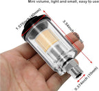 beduan Water Oil Separator Filter, 1/4" NPT Male and Female Thread Spray Gun Filters Air Compressor Fitting Compressed Black（Pack of 2）