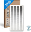 Fits 16x32 Duct Opening | Steel Return Air Grille by Handua | Vent Cover Grill for Sidewall and Ceiling | White | HVAC Cold Air Intake Grille | Outer Dimensions: 17.75"W X 33.75"