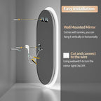 LUVODI Lighted LED Bathroom Mirror: 48x24IN Wall Mounted Dimmable 3 Colors Makeup Mirror with Bright Back Lit - Smart Mirror Anti Fog with Touch Switch Memory Function for Restroom Bedroom Living Room